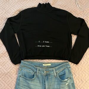 Black crop top sweater